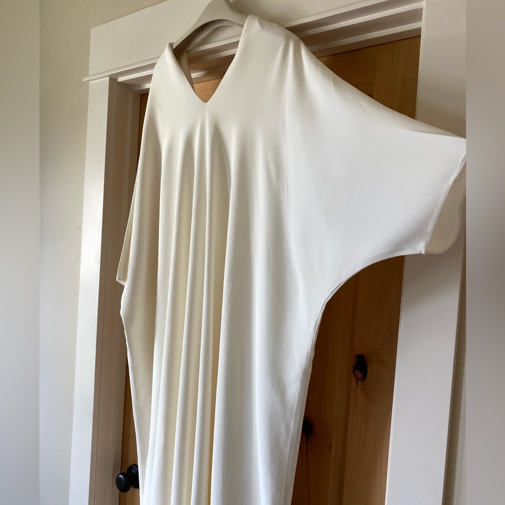 The Row Meelo ivory silk crepe maxi dress